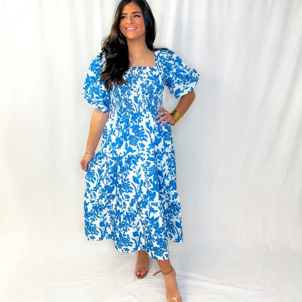 Blue floral dress